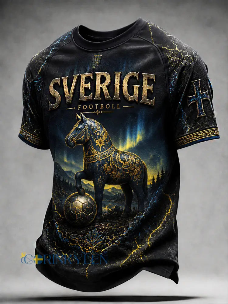 Retro svensk fotbollsfan-konsttryck avslappnad tröja - A / S