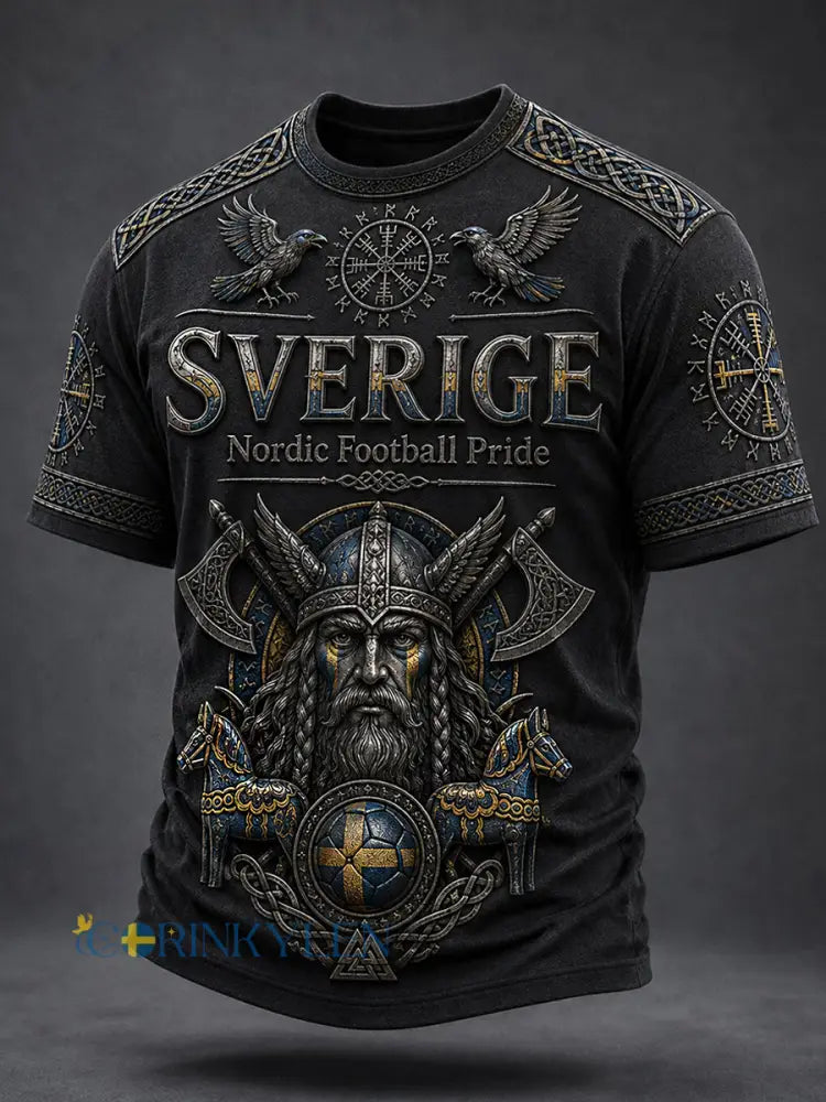 Retro svensk fotbollsfan-konsttryck avslappnad tröja - A / S
