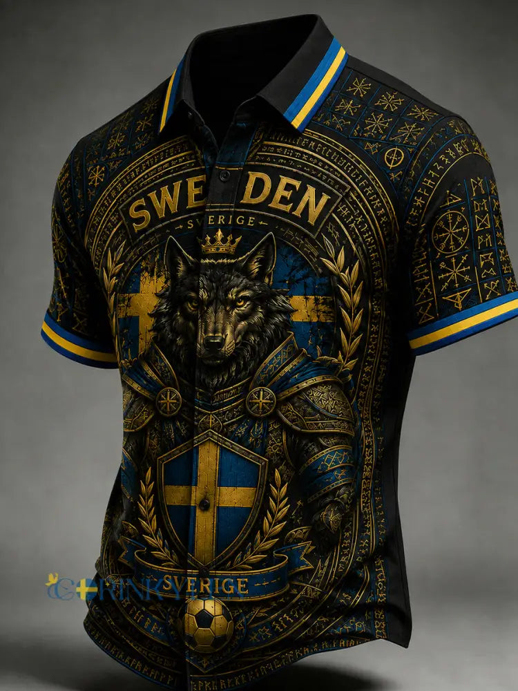 Retro svensk fotbollsfan konsttryck avslappnad tröja - A / S