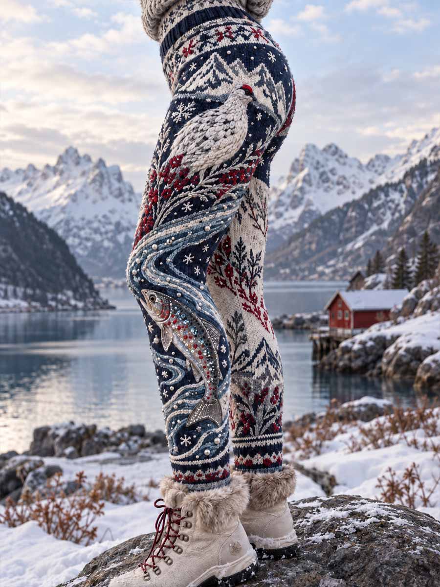 Kvinnors Retro jakt säsong Tiur Mönster Tryckta Leggings