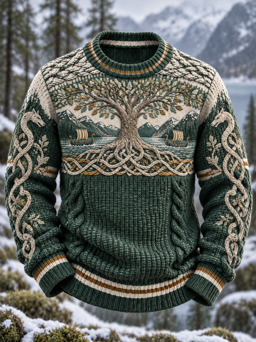 Skön tröja för herr med Vintage Nordic Viking / Skandinavisk stil Konst Print