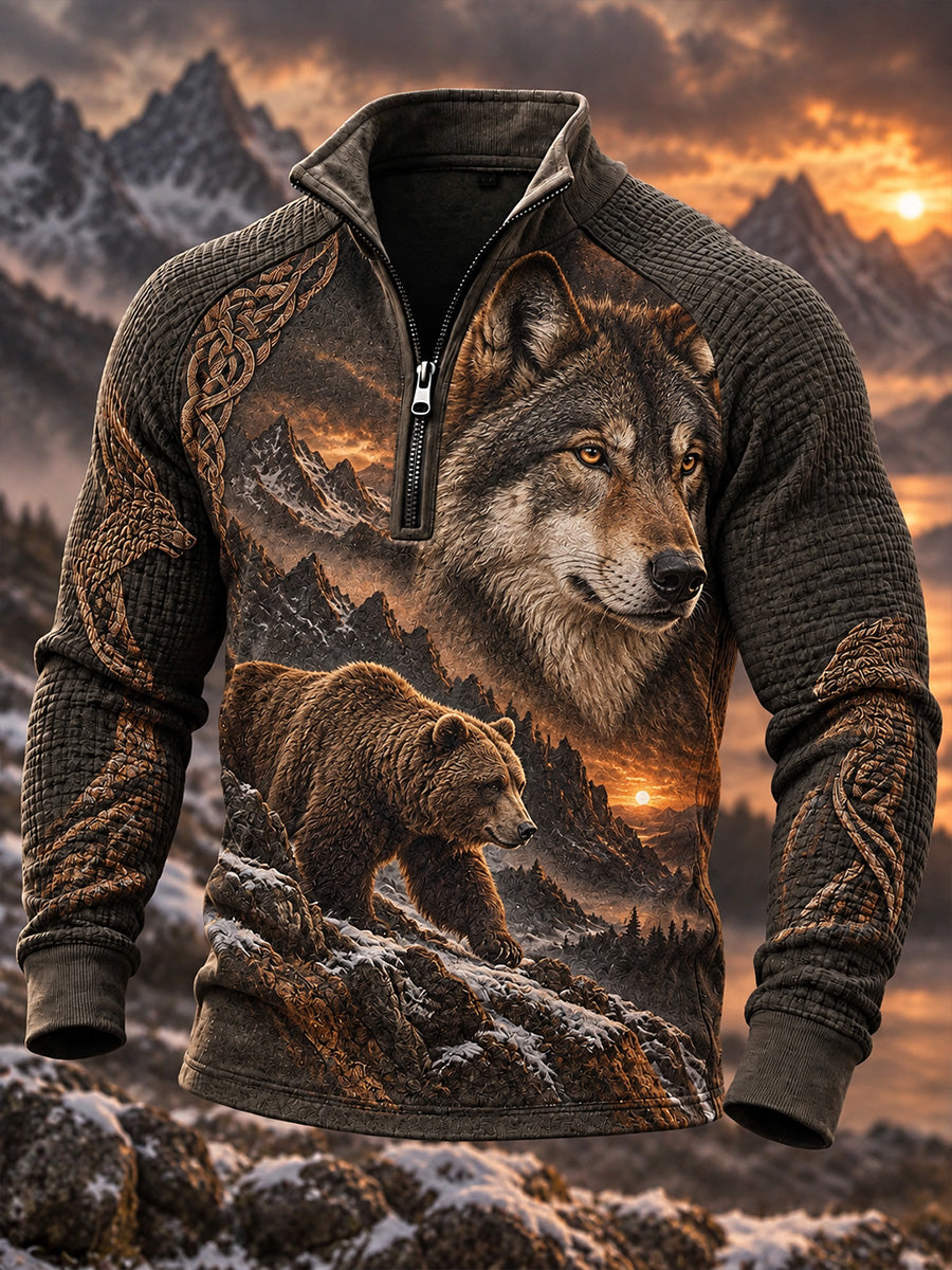 Herrens Vintage Nordic Viking Skandinavisk stil Grafiskt tryck Casual Sweatshirt