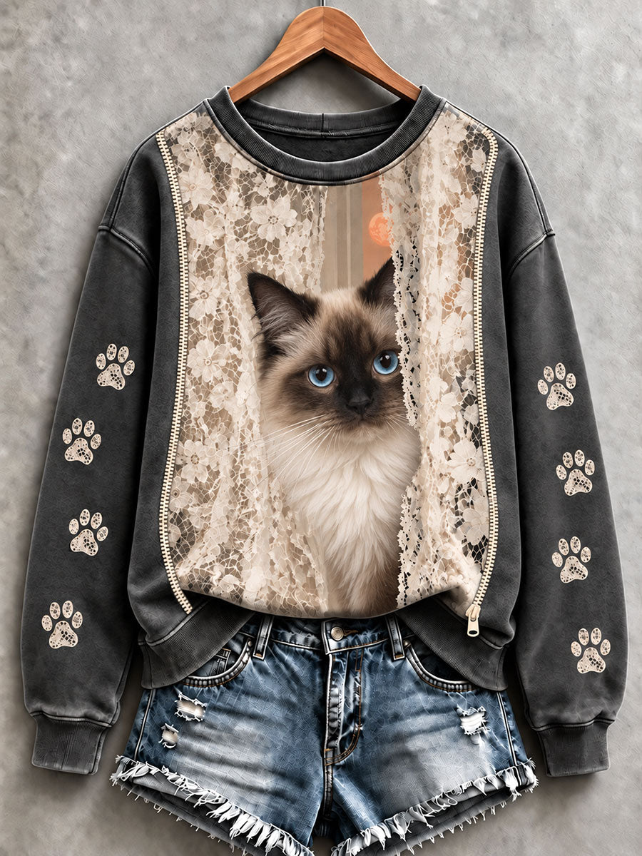 Damtröjor med ragdollkatt