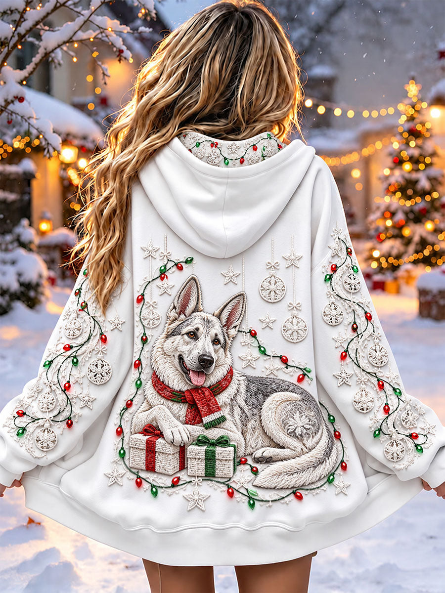 Kvinnors jul Tyska Shepherd Tryck jackor