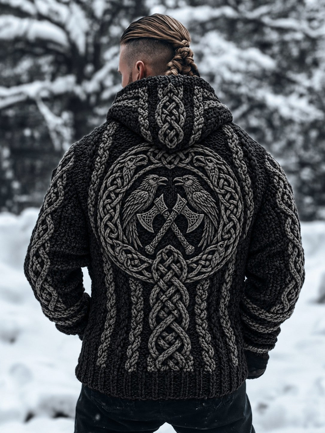 Vikingtröja med huva för män