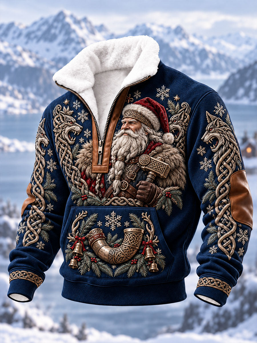 Herrliga vikingajulsweatshirts med dragkedja