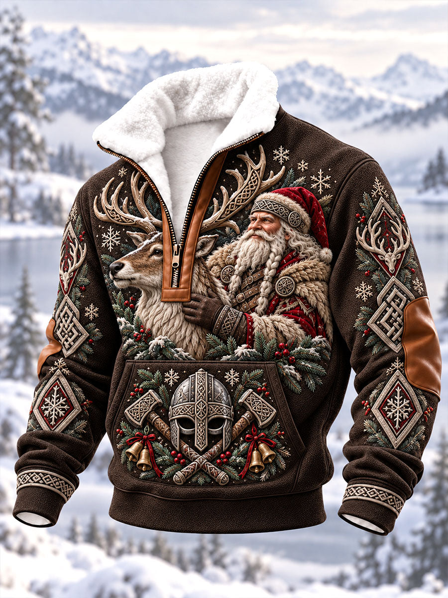 Herrliga vikingajulsweatshirts med dragkedja