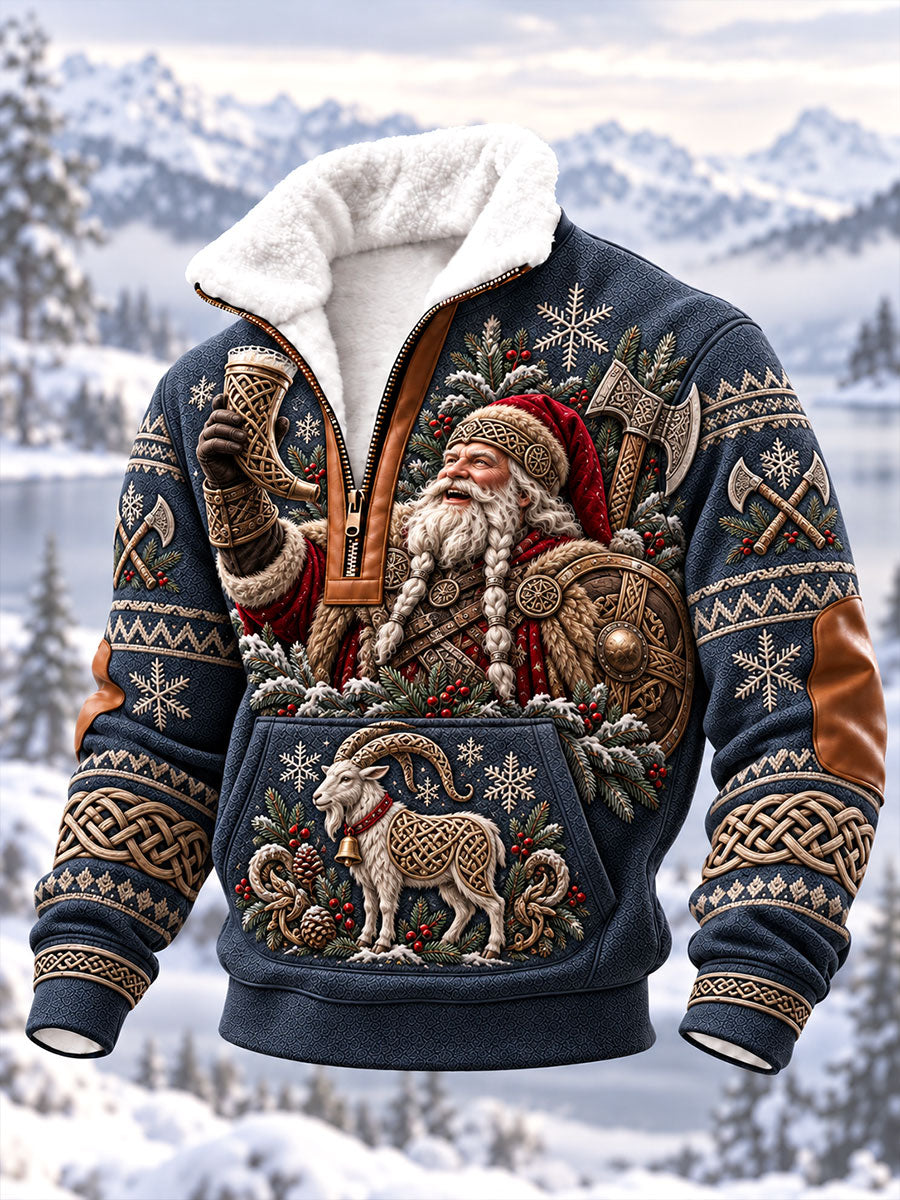 Herrliga vikingajulsweatshirts med dragkedja