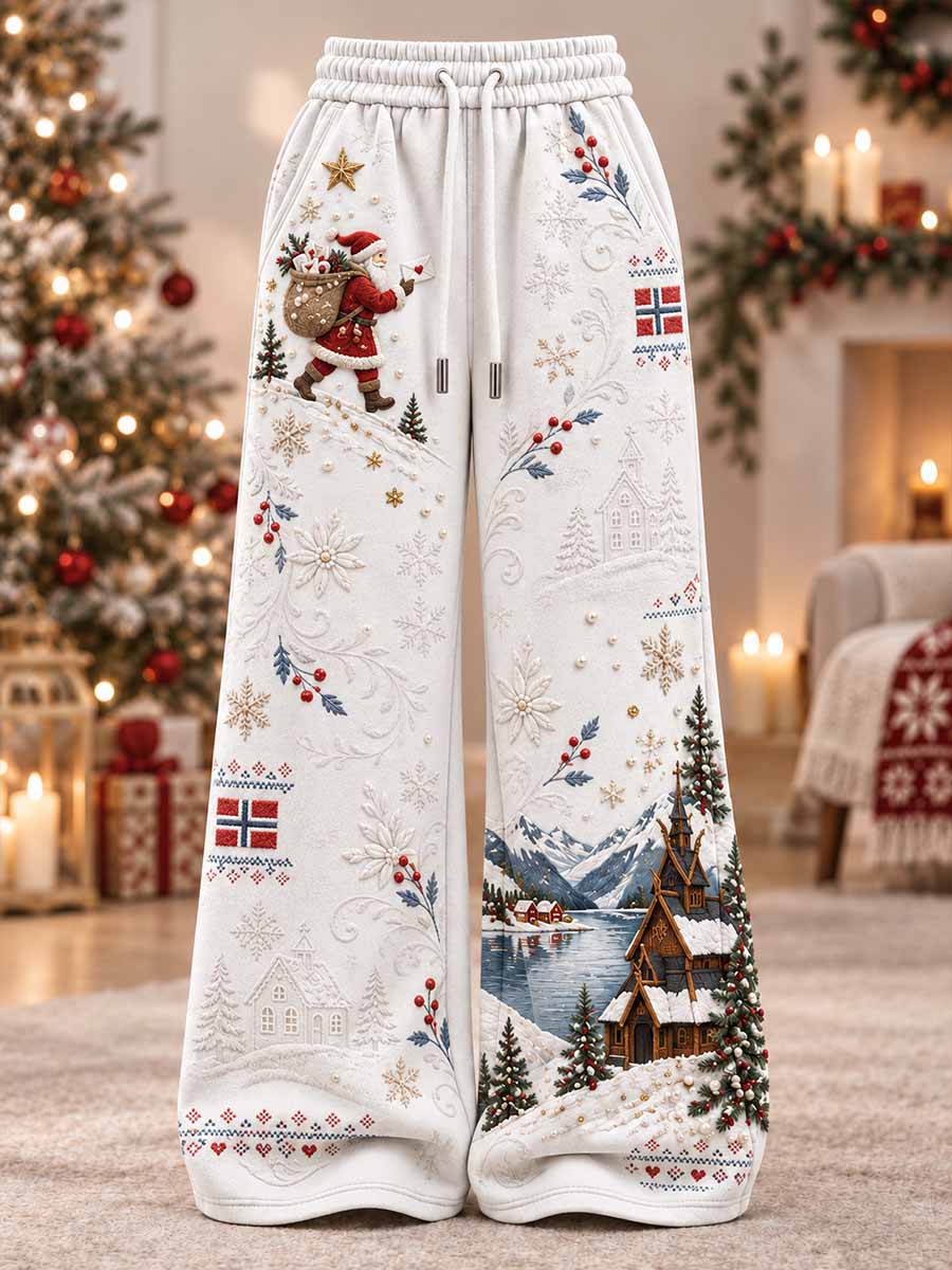 Dambyxor med traditionellt jultema och poststämpelmönster