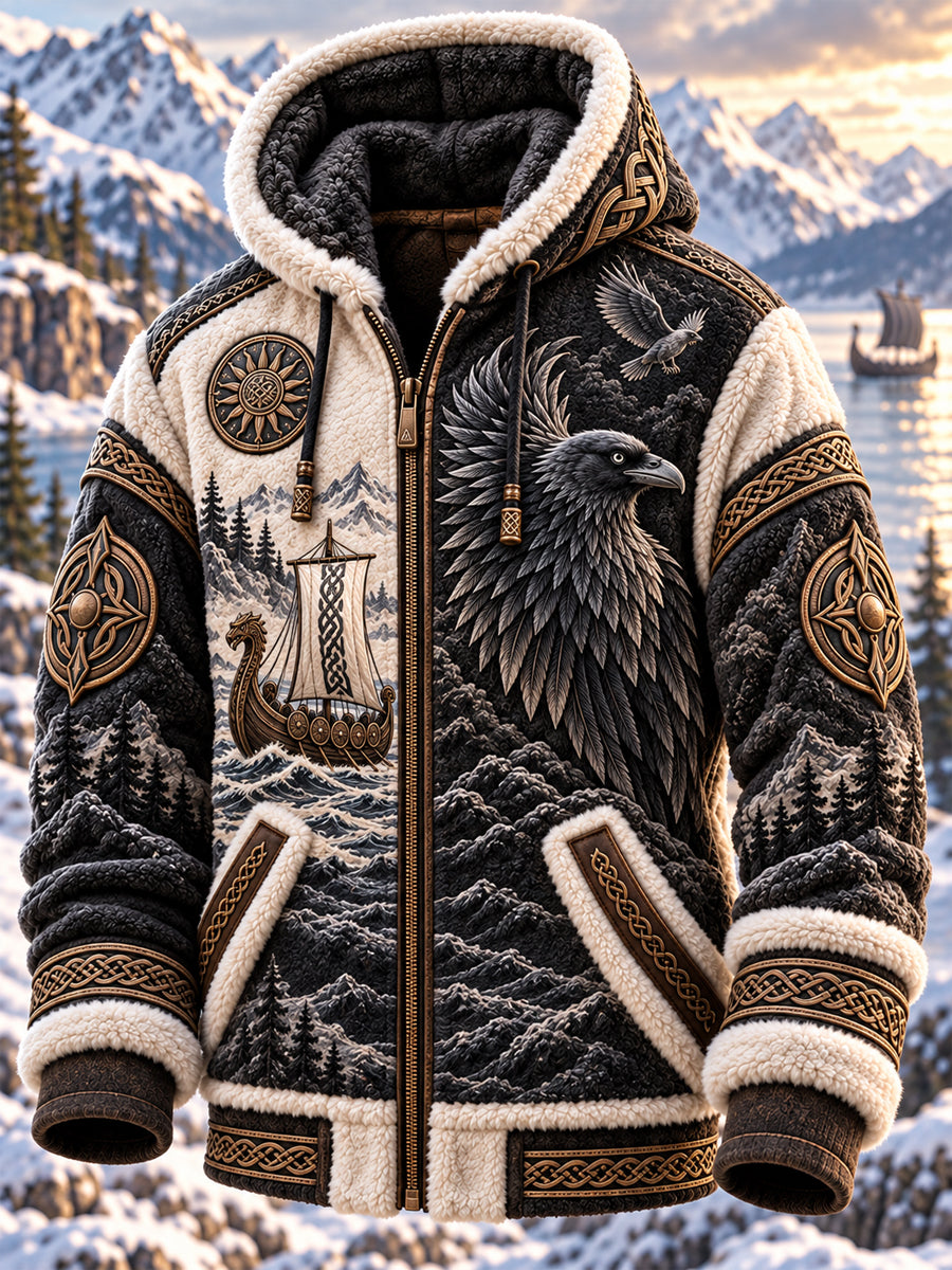 Herrjacka i vikingart-kompositfleece