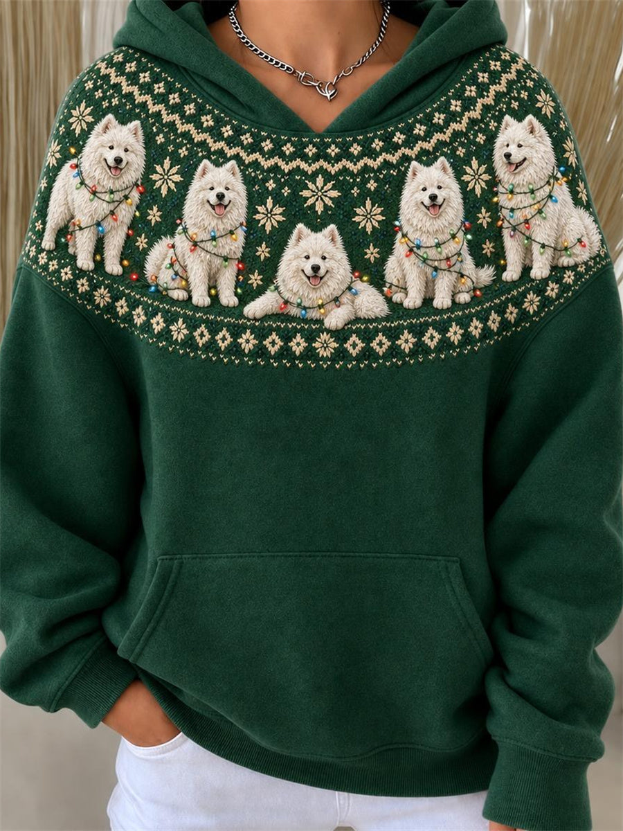 Kvinnors jul Samoyed hundar Joke Isle Mönster Skriv ut huvat