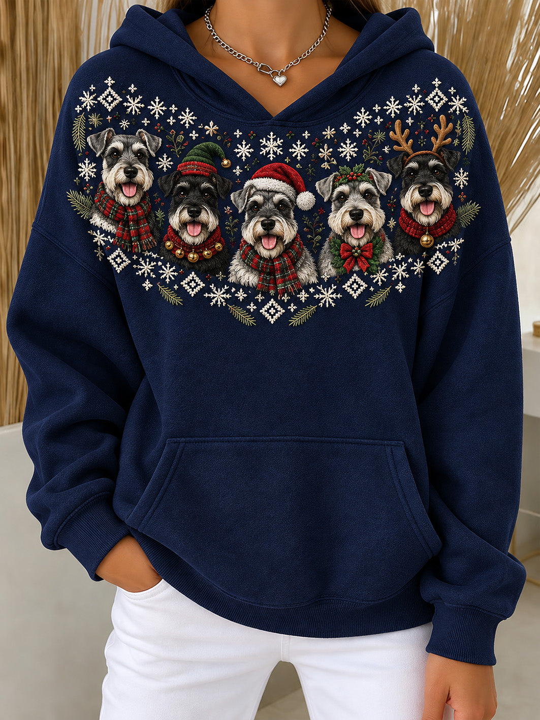 Kvinnors jul Schnauzers Mönster Orsakssamband