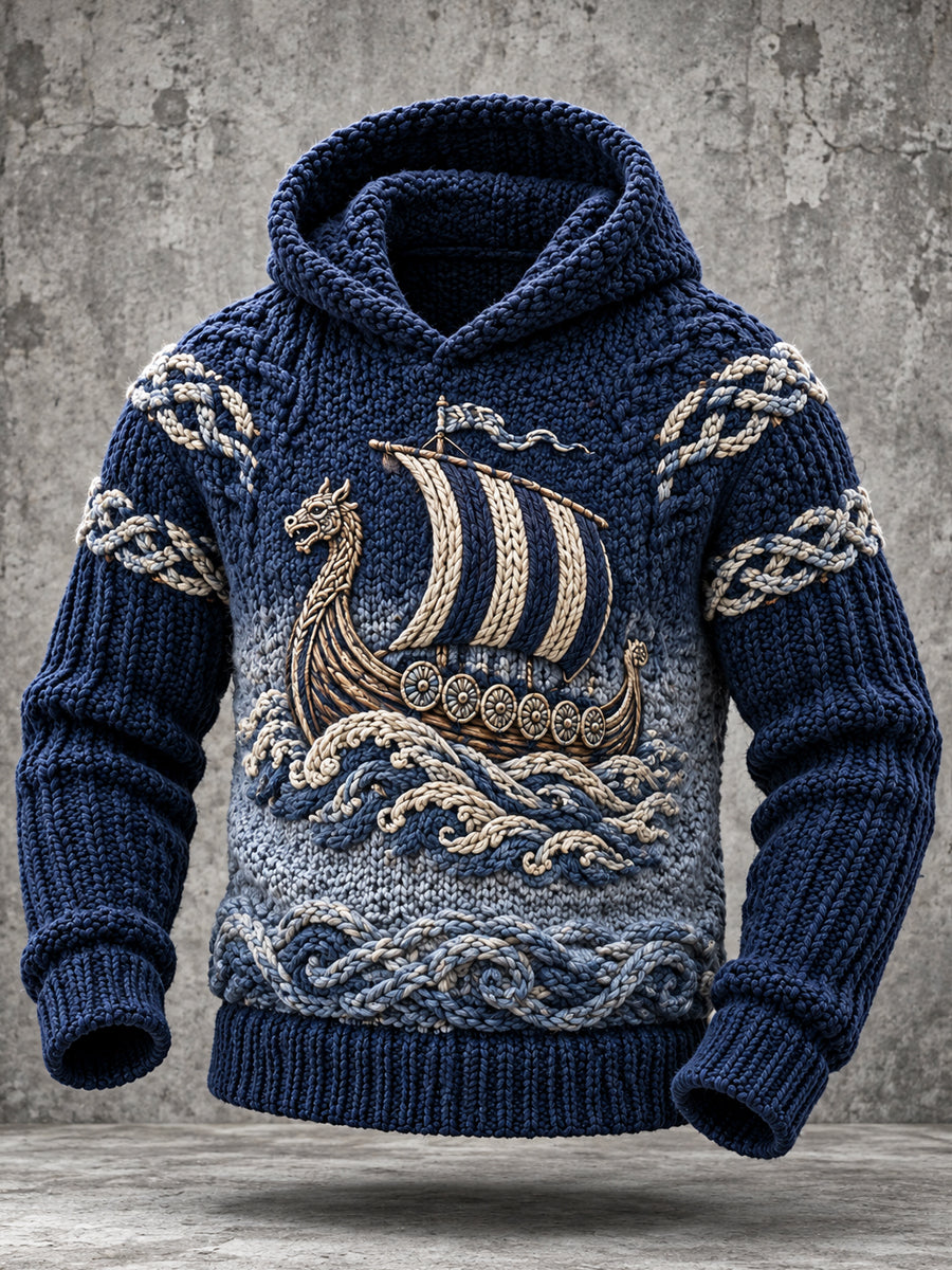 Retro vikinga skepp konsthuggare