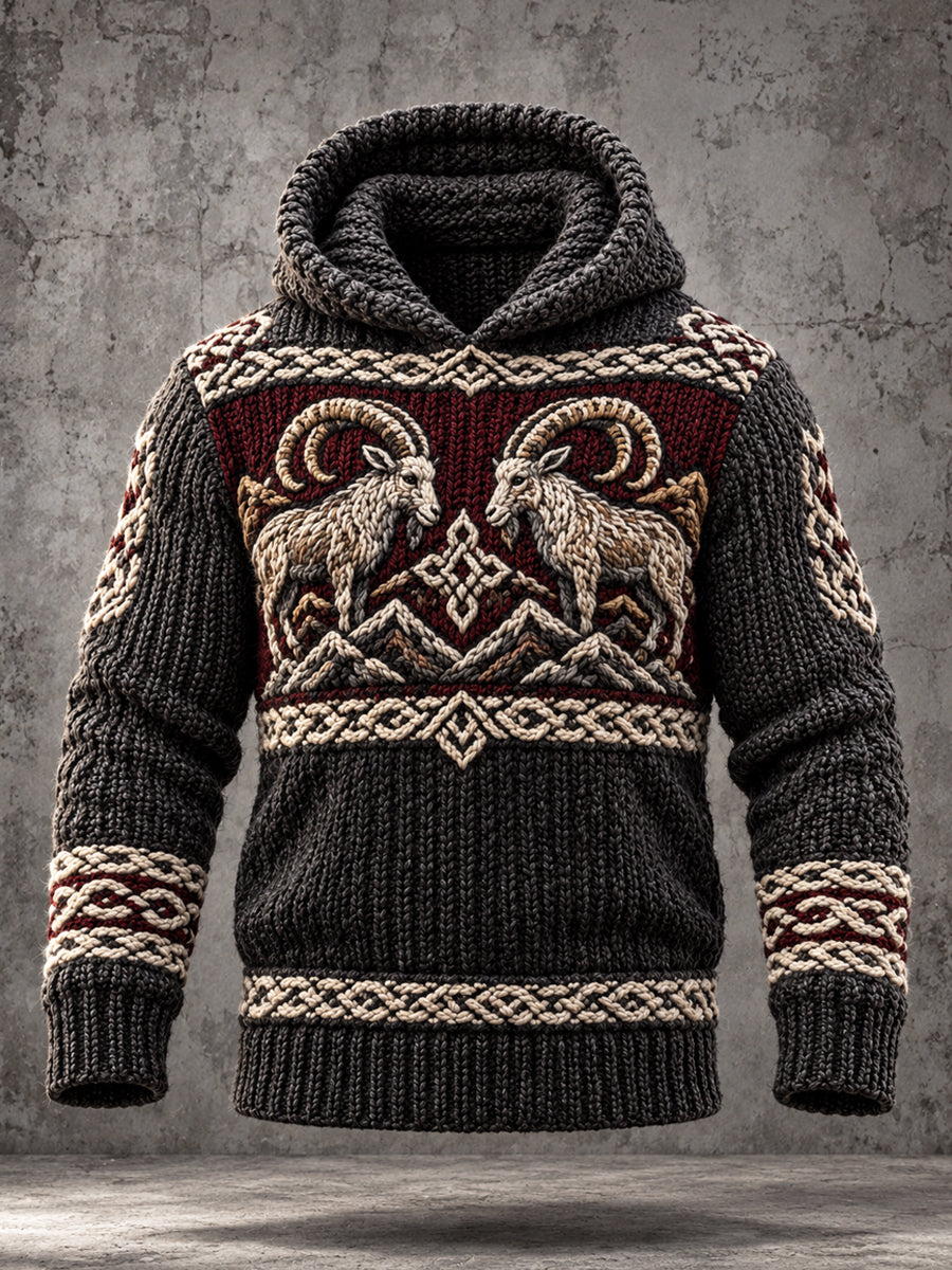 Retro vikinga med dubbelget konsthuggare