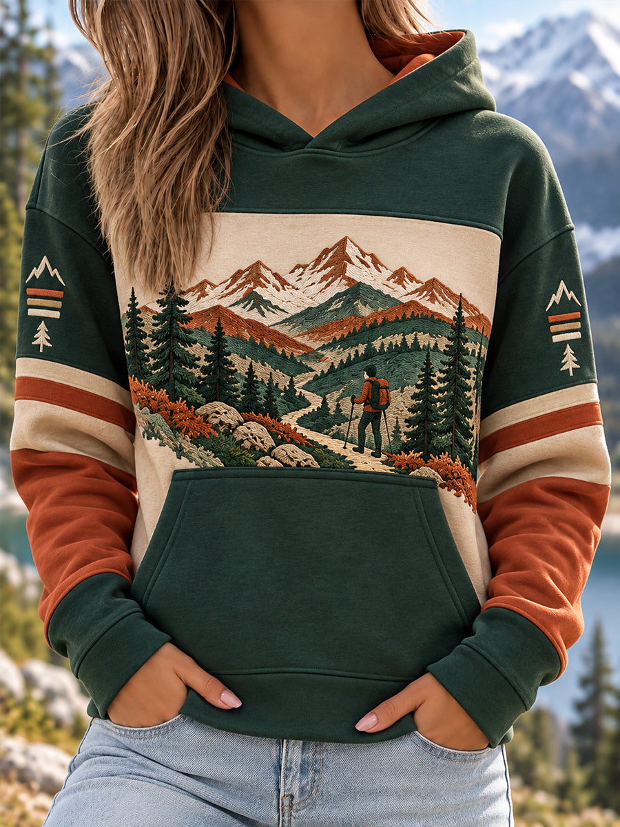 Dammens Vildmarkspågstryck Vandringsälskare Ledsagande Hoodie
