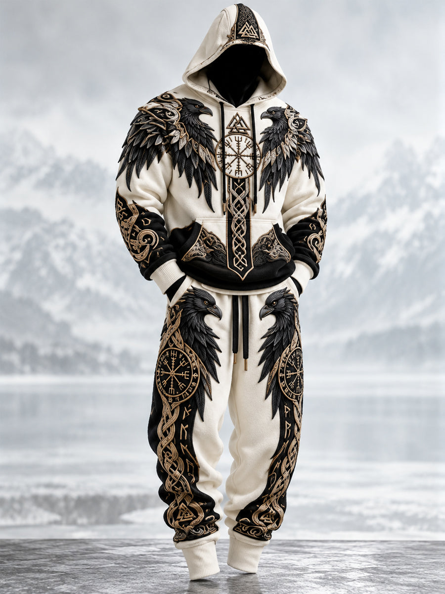 Mäns vikinga Art Hoodie Sett
