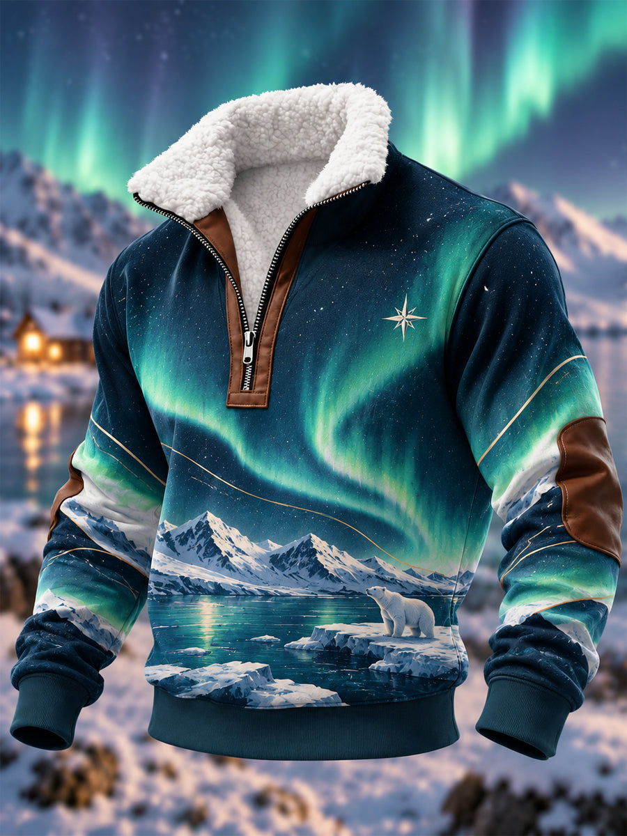 Herrtröja med Aurora-mönster