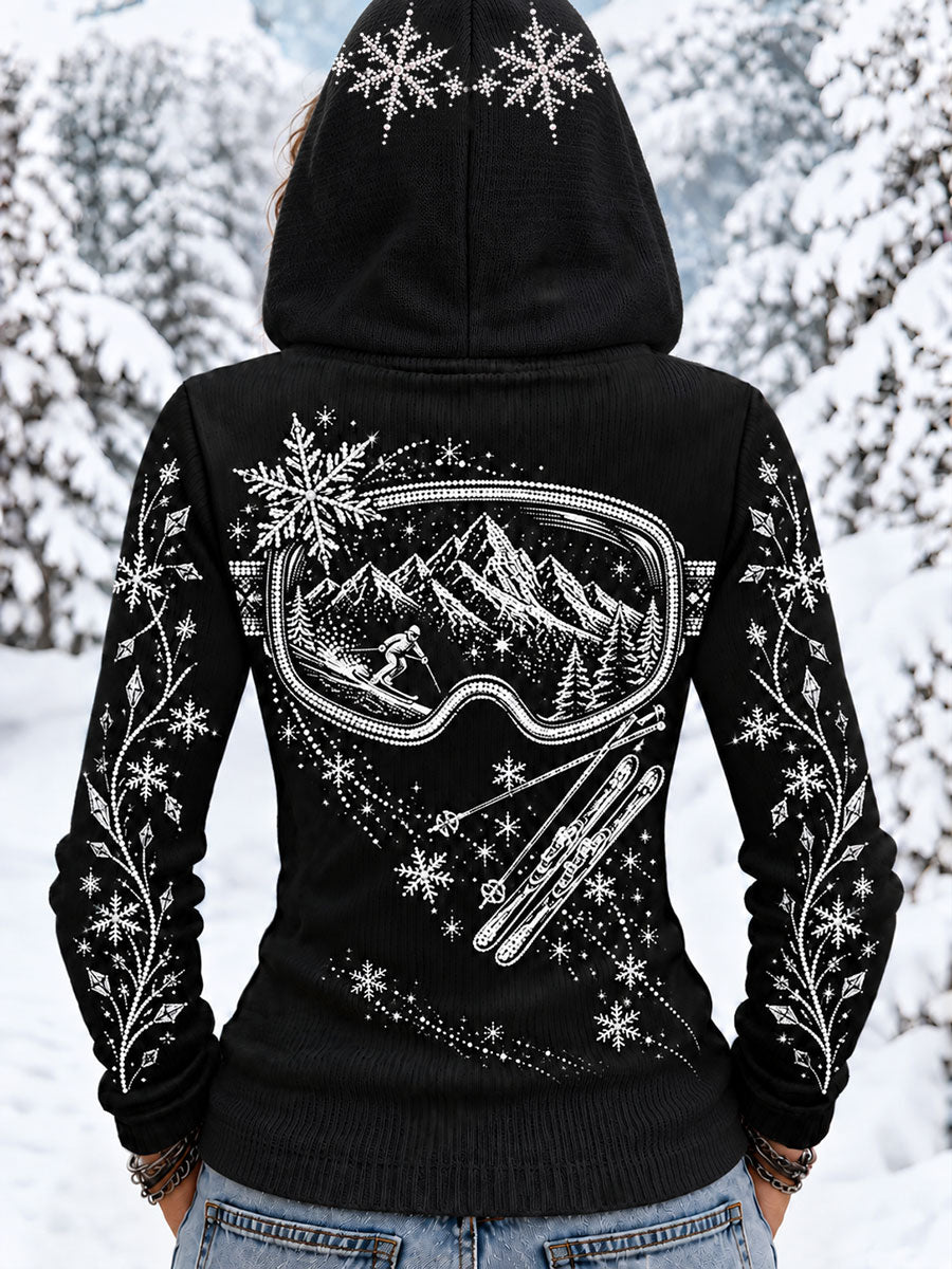 Damhoodies för alpin skidåkning