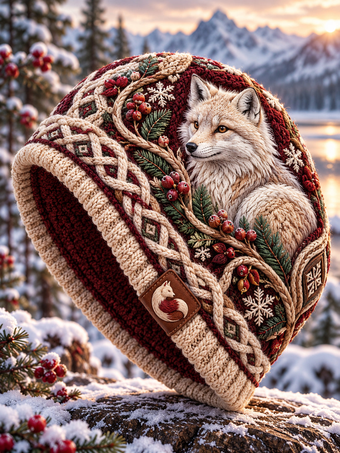Unisex Nordiska djur i höst och vinter Print hatt