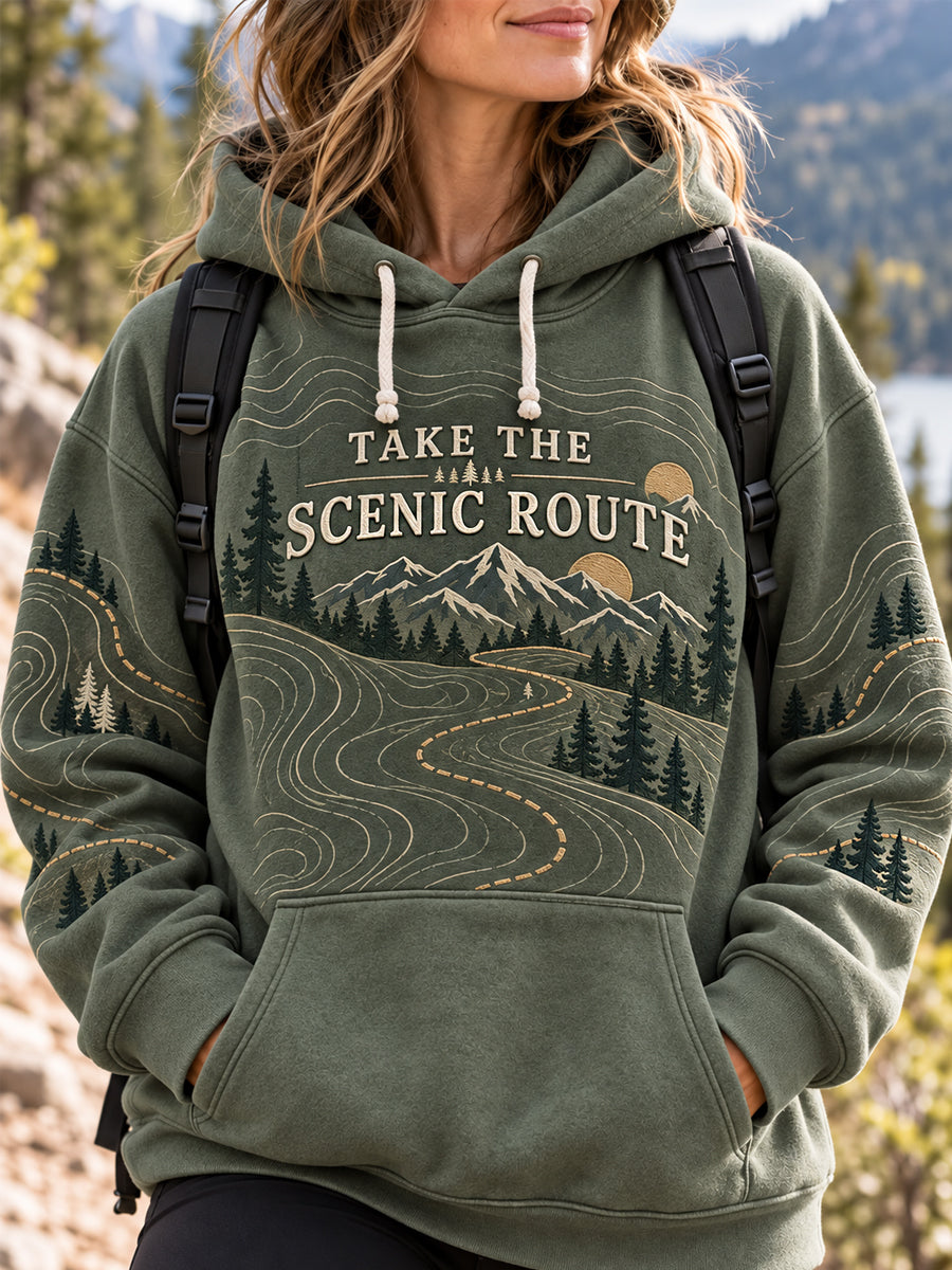Dammens Vildmarkspågstryck Vandringsälskare Ledsagande Hoodie