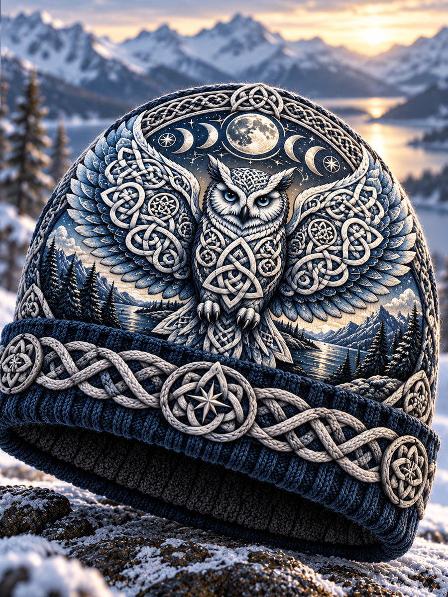Unisex nordisk höst- och vintermössa med djurmotiv