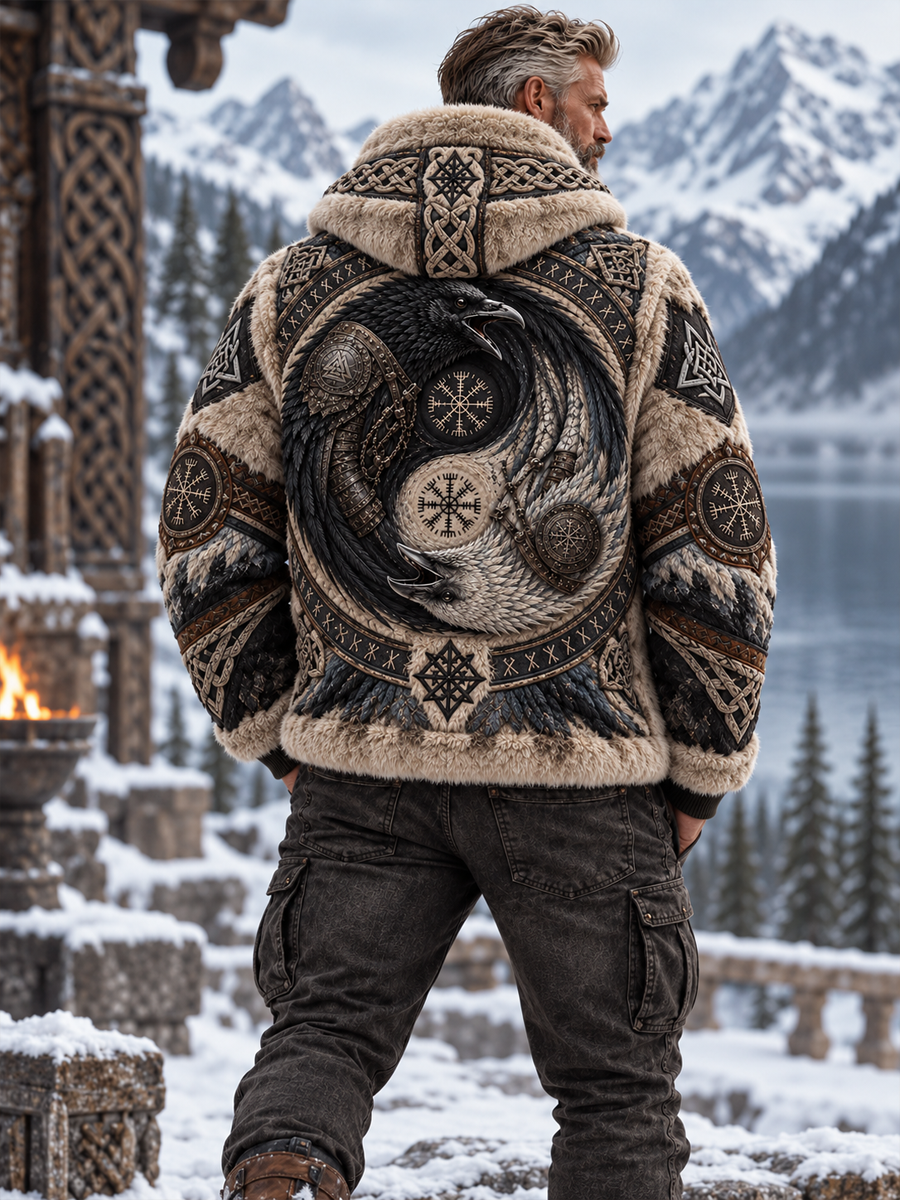 Vikingakonstflanelljacka för män