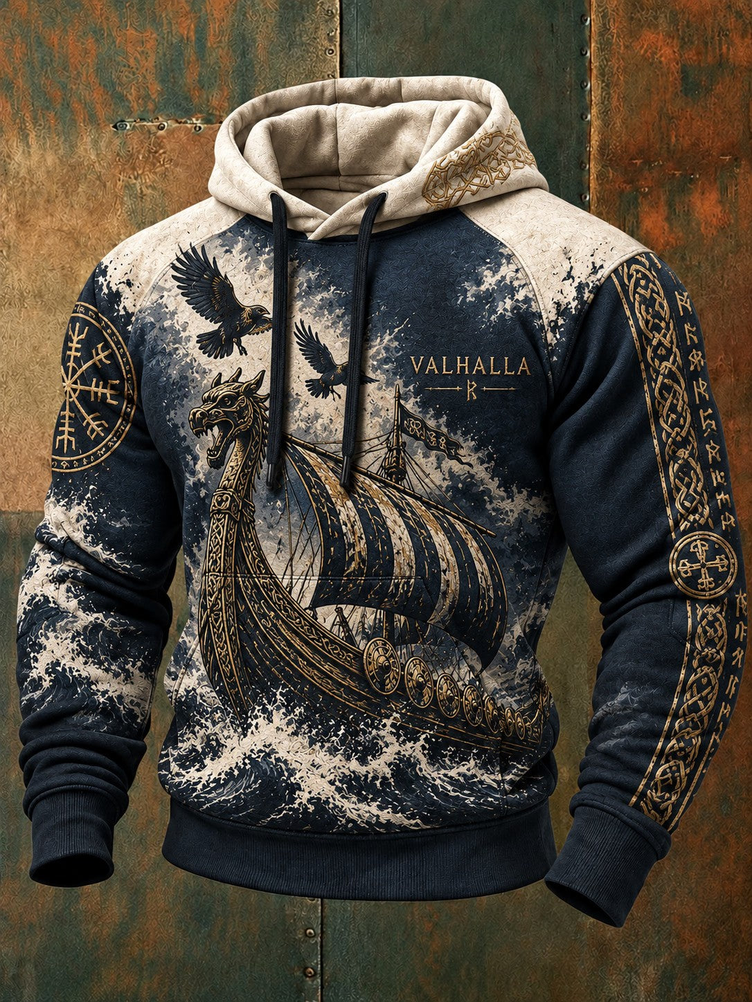Herrtröja med vikingastil och Valhalla-mönster