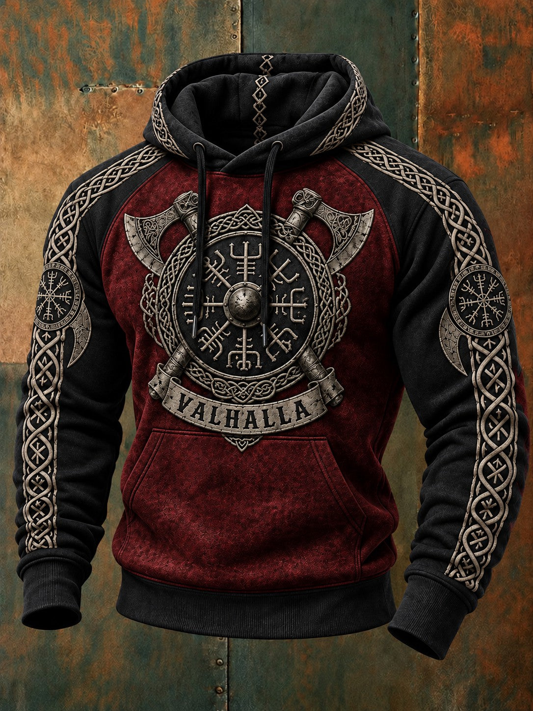 Herrtröja med vikingastil och Valhalla-mönster