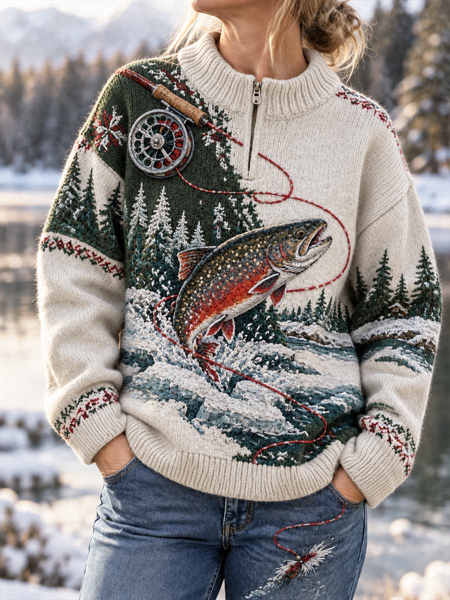 Kvinnors traditionella fiske mönster Skriv ut tröjar