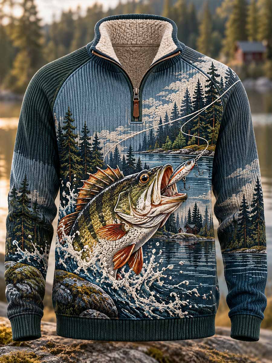 Herrtröja med traditionellt fiskmönster