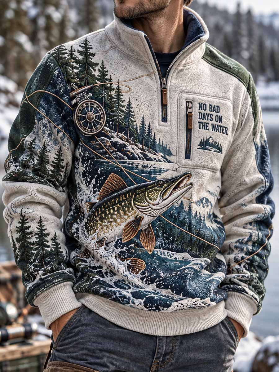Herrtröja med traditionellt fiskmönster