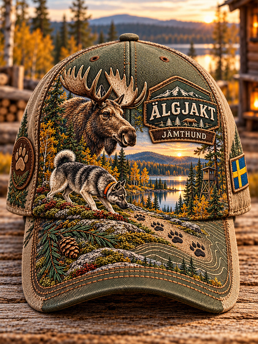 Unisex-hatt med tryck av svensk älgjaktssäsong
