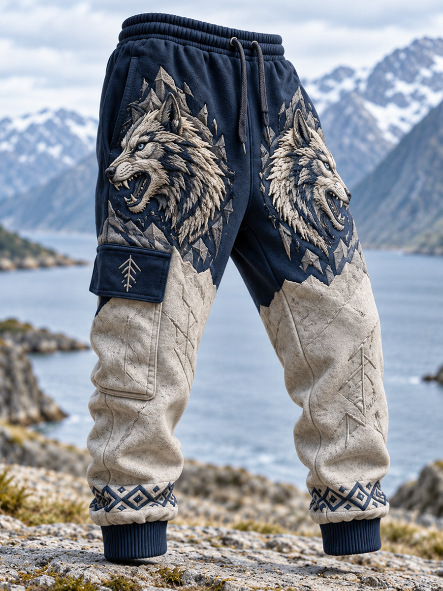 Vikingartig fritidströja och byxor för män