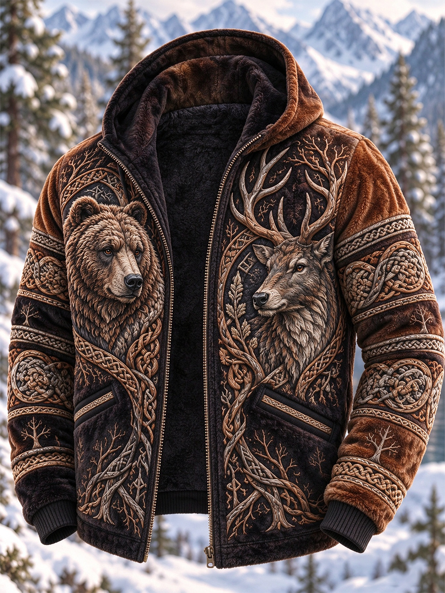Herrjacka i vikingart-kompositfleece