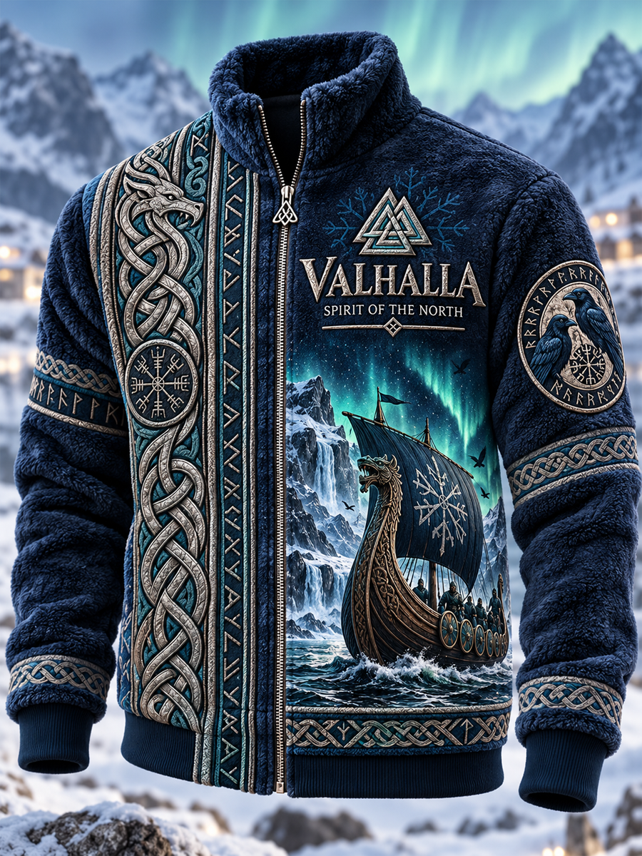 Vikingakonstflanelljacka för män