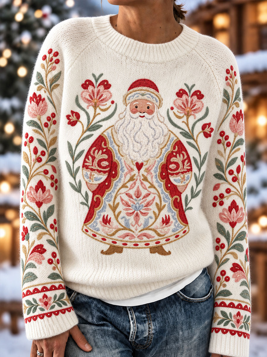 Damer, tofflor i nordisk stil med tomte-tema