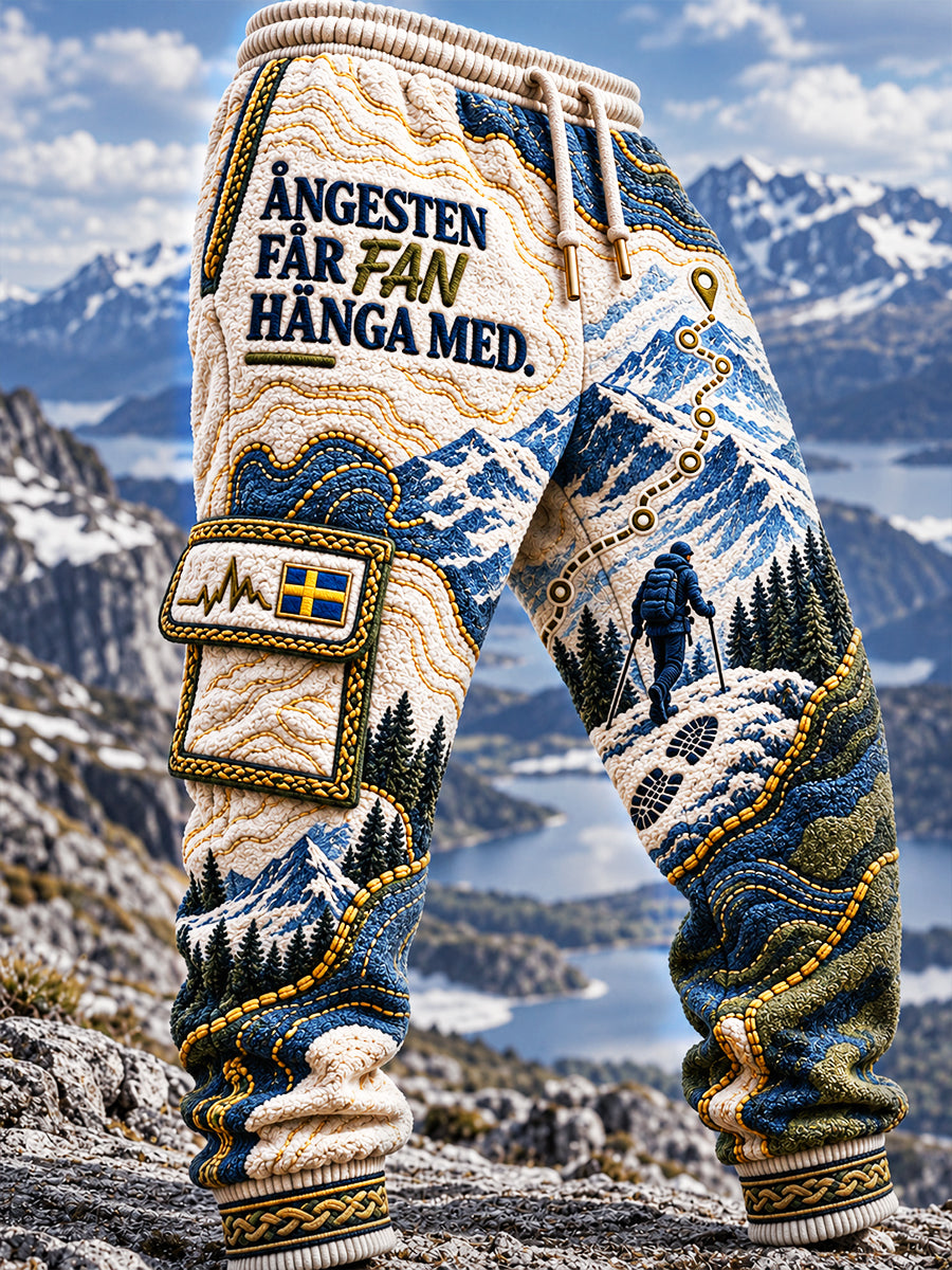 Män Patchwork Svenska Vandring Tryck Casual Sport Byxor