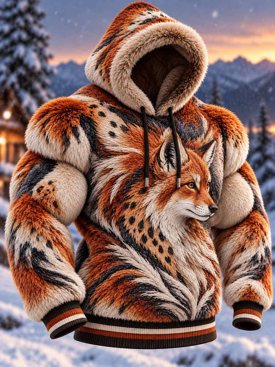 Mäns moderäv Print Hoodie Print