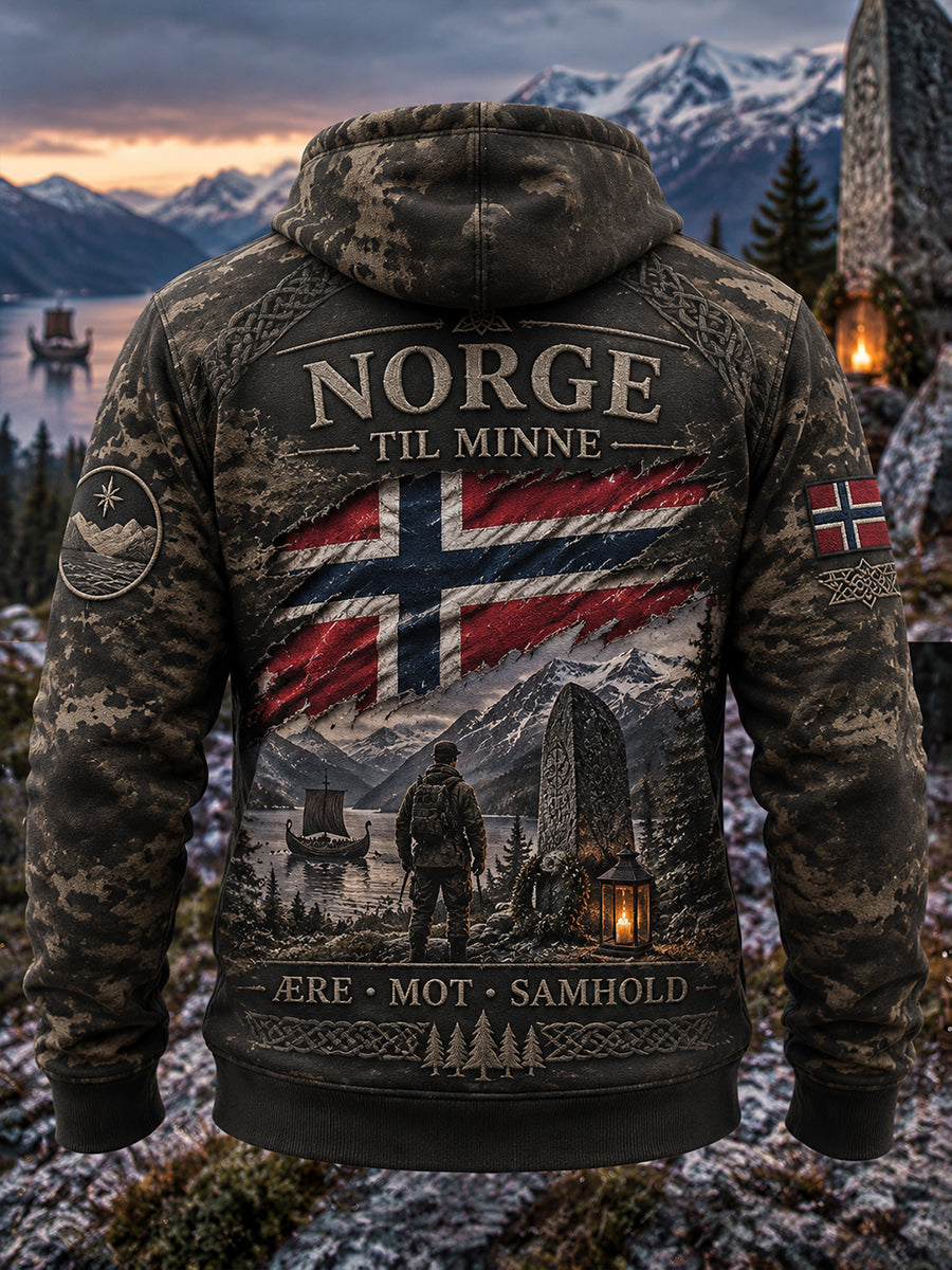 Herrtröja med vikingaveteranens minnesgrafik