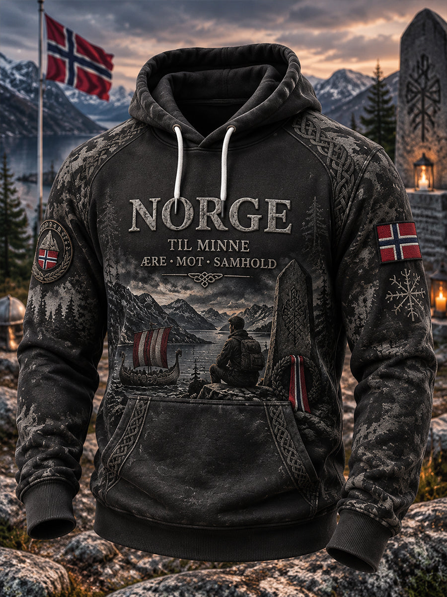 Herrtröja med vikingaveteranens minnesgrafik