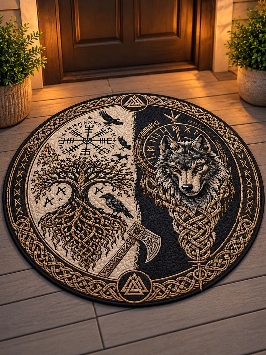 Viking mönster Rund mattan