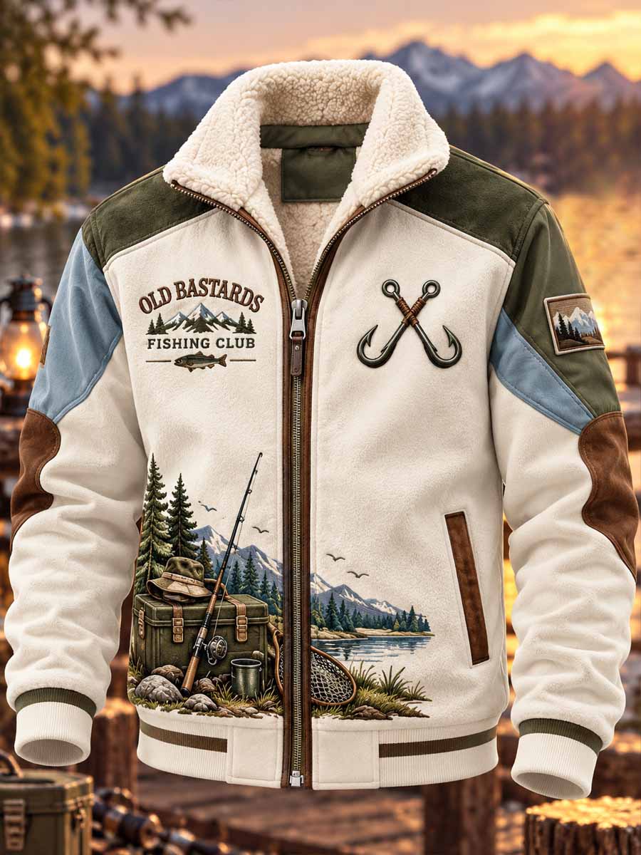 Mäns Vintage fiske livsstil Skriv Jacka