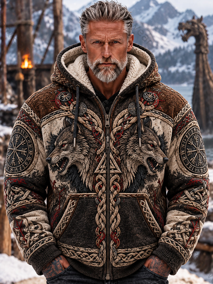 Vikingakonstflanelljacka för män