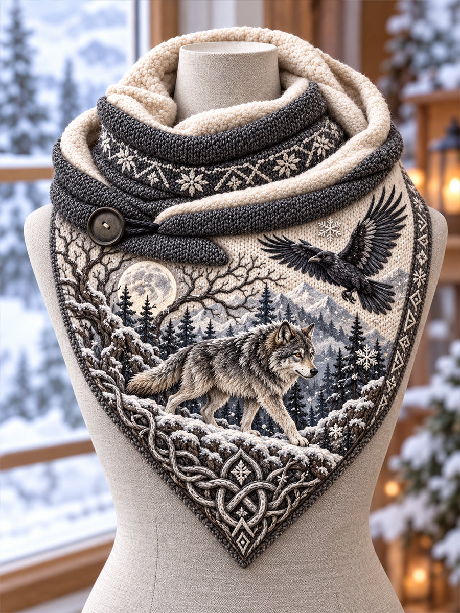 Nordisk höst-vinter vikingadjur triangulär halsduk