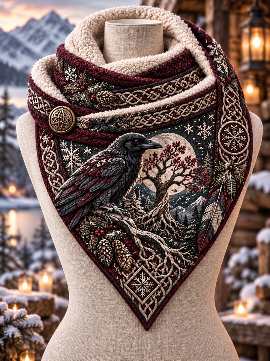 Nordisk höst-vinter vikingadjur triangulär halsduk