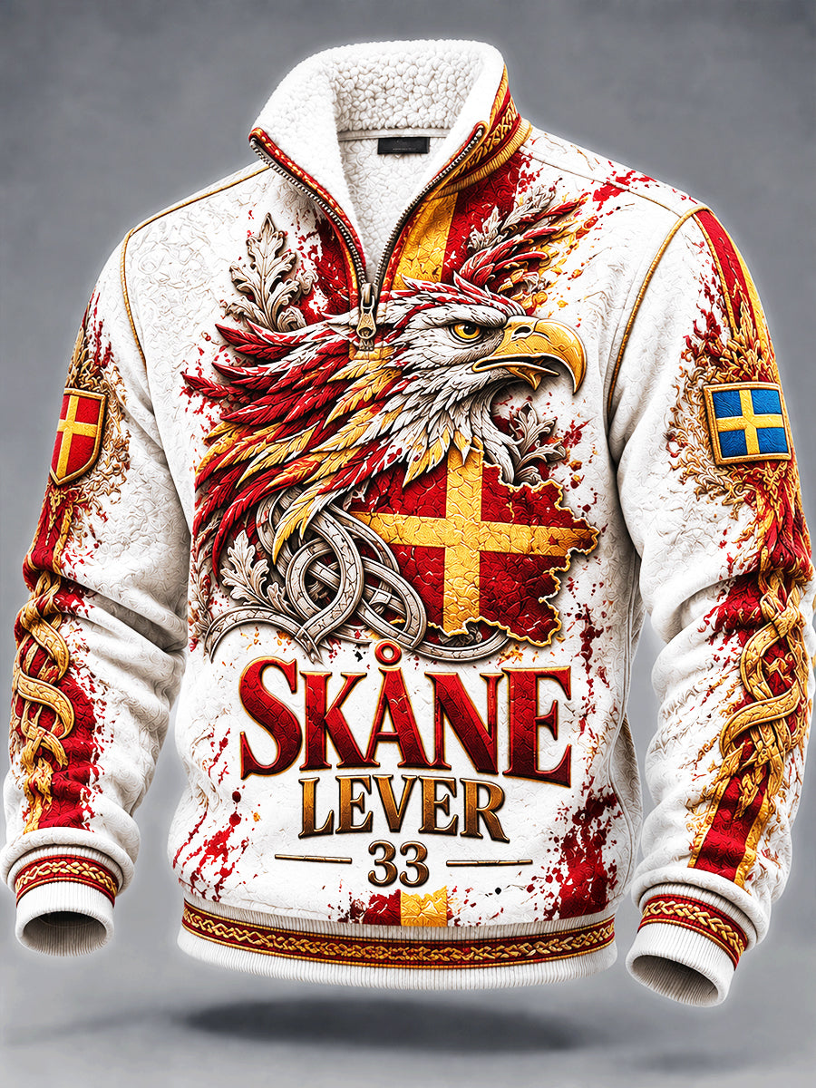 Vita Svenska Skåne-tryckt Casual Sweatshirt