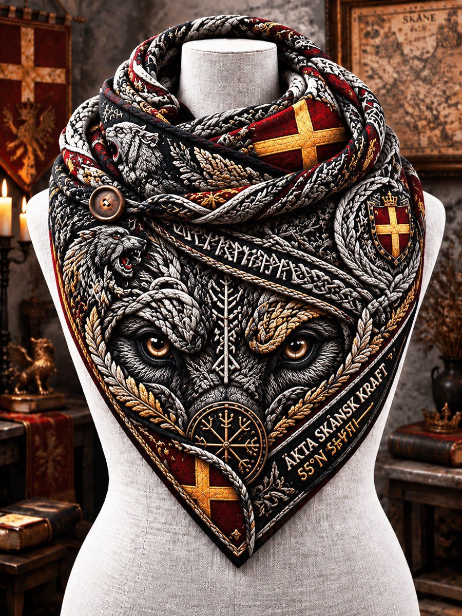 Svensk Skåne Vikingbjörn Skriv ut Casual Scarf