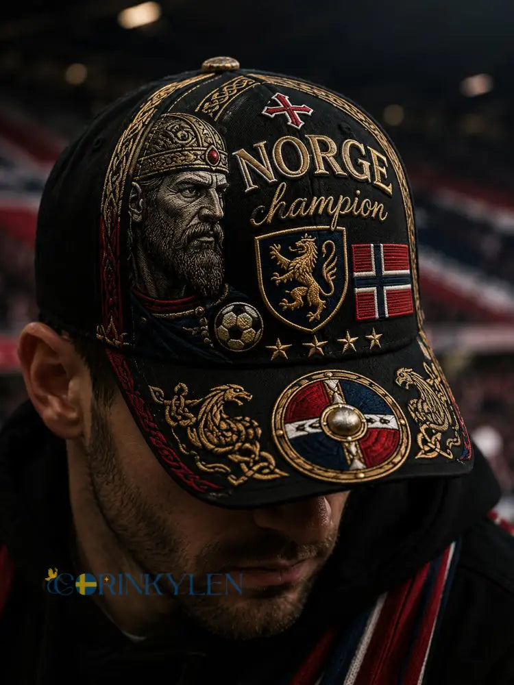 Unisex-hatt med norsk vikingmotiv – patriotisk och kulturellt konsttryck - A / ONE