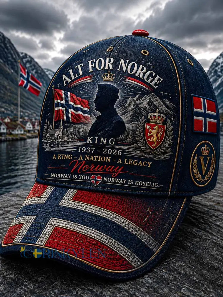 Unisex Norge Harald mönster tryckt hatt - som bild / ONE