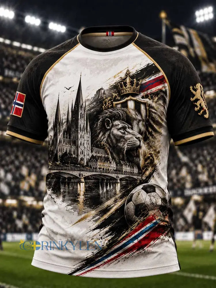 Vintage fotbollslagstryggt t-shirt för män - som bild / S